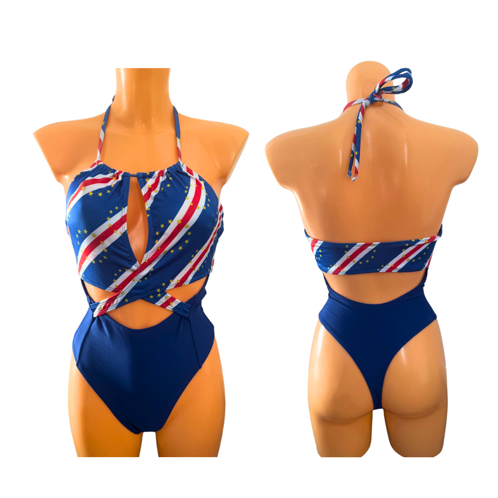 Star Stripes Cut-Out One-Piece Swimsuit 🇨🇻