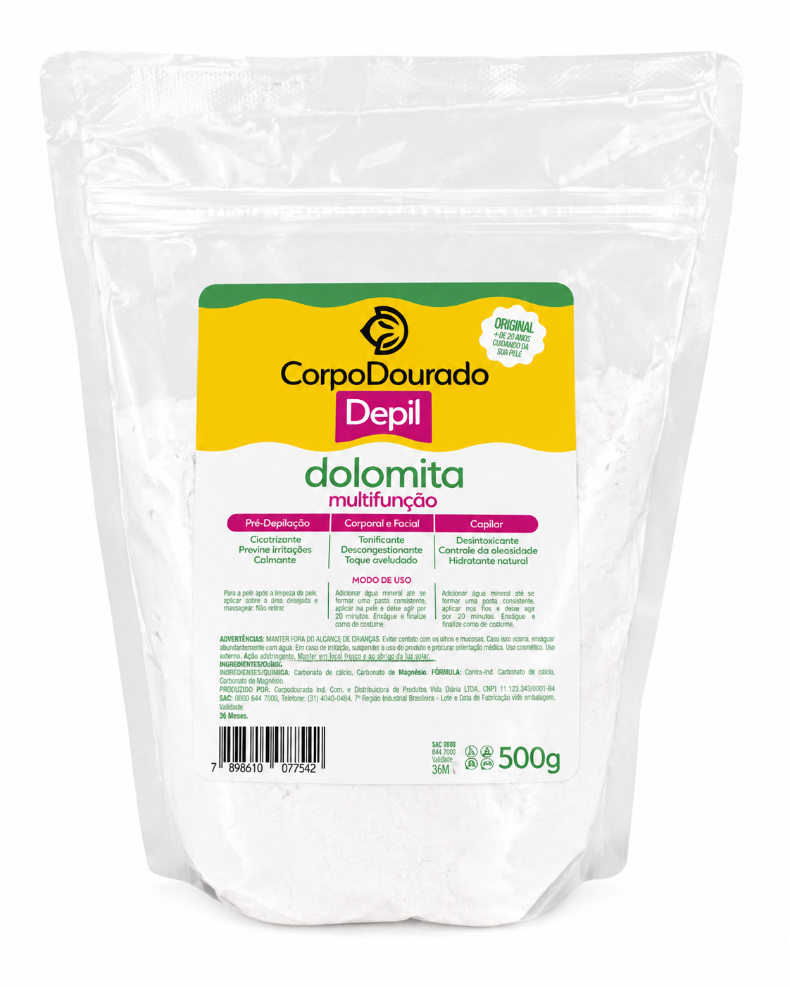 Corpo Dourado Depil Multifunctional Dolomita 500g