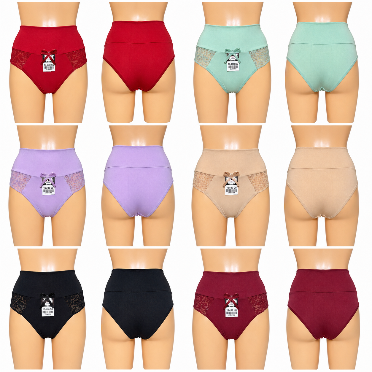 High Waist Lace Brief Panties for Women – L/XL Size – Soft Stretch Comfort Underwear