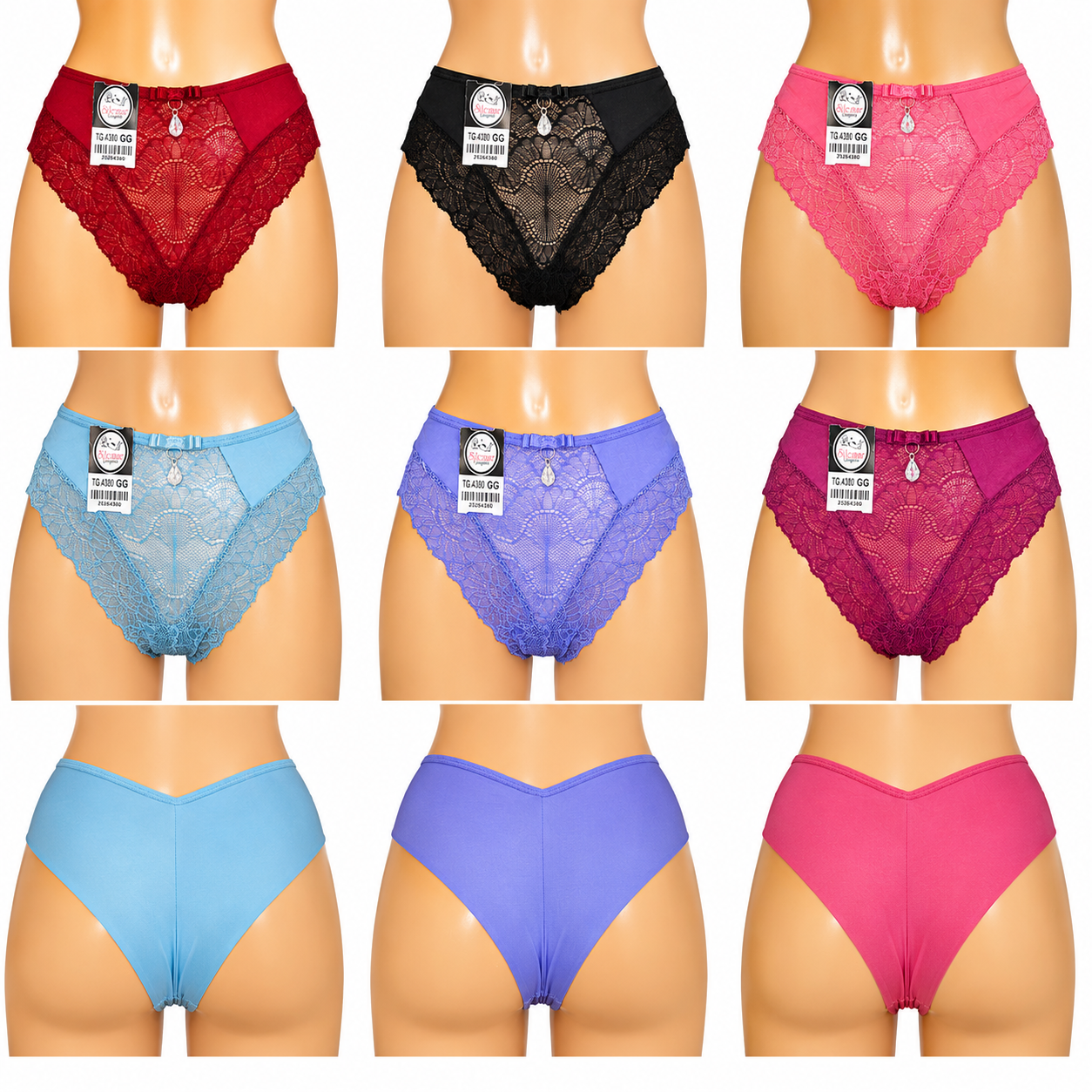Elegant Lace Panty with Charm Detail – Plus Size (XL)