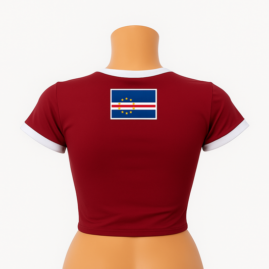 🇨🇻 Cabo Verde Crop Top – Women’s Fitted T-Shirt (Size M)