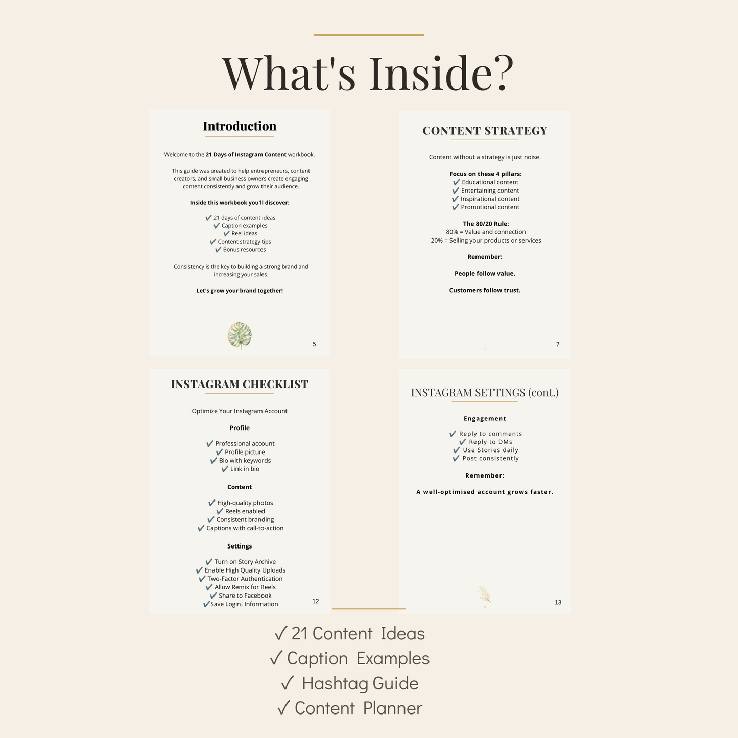 21 Days of Instagram Content – Digital Ebook