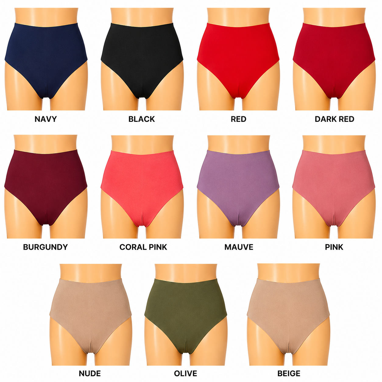 Seamless High-Waist Comfort Brief | Invisible Underwear Size Medium