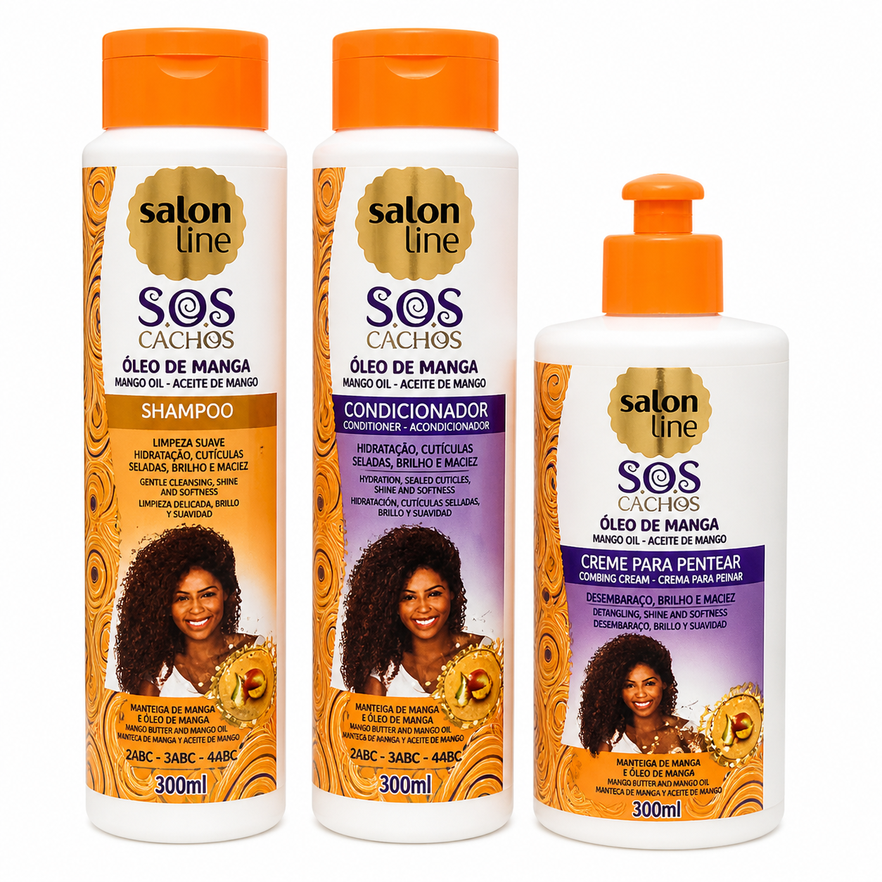 Salon Line S.O.S Cachos Mango Oil Hair Care Bundle 3 Piece Set 300ml
