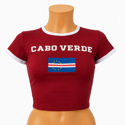 🇨🇻 Cabo Verde Crop Top – Women’s Fitted T-Shirt (Size M)