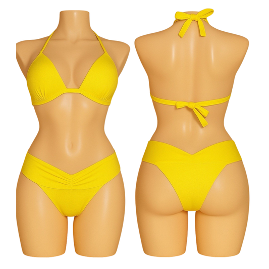 Women's Yellow Triangle Bikini Set